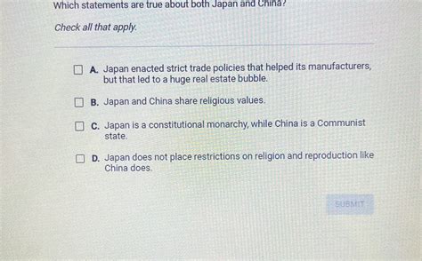 which statement are true about both japan and china
